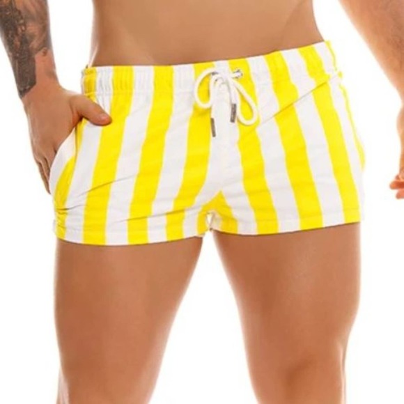 Jor Other - JOR SMILE 1" Swim Short Yellow White Stripe Size Small NEW with Tags
